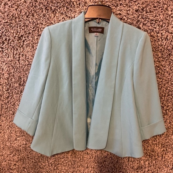 Black Label Evan Picone womens 8 Bleu lined suit jacket blazer separate open - Picture 6 of 10